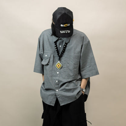 NOMIZU SHIRT PLAID GRAY‎ ‎ ‎