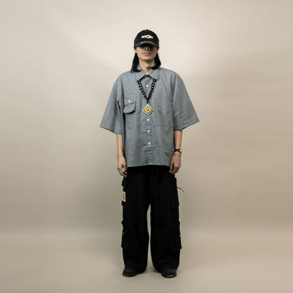 NOMIZU SHIRT PLAID GRAY‎ ‎ ‎